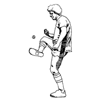 Freestyle player controlling a Phat Tyre Pro footbag during outdoor training