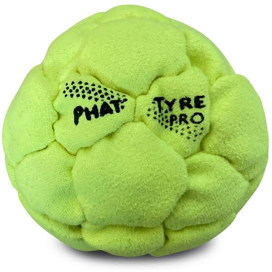 Phat Tyre Pro 32-panel hacky sack footbag in neon green for freestyle control and stalls