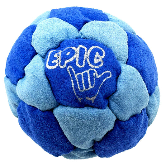 Blue Epic 32-panel hacky sack in Ocean Pulse colorway for stalls and freestyle