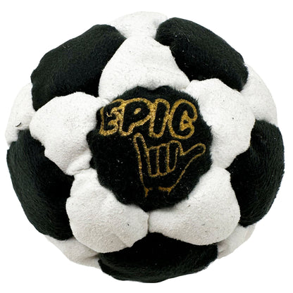 Orange and yellow Epic 32-panel hacky sack in Sunset Blaze colorway